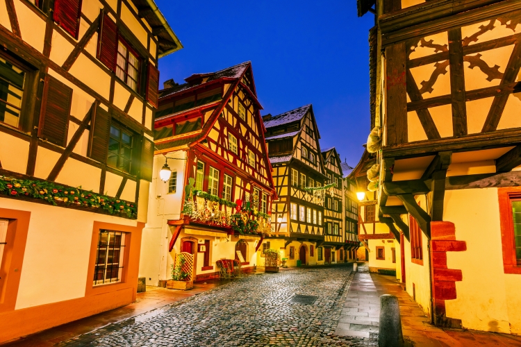 Weihnachtsmarkt in Straßburg im Elsass, Frankreich