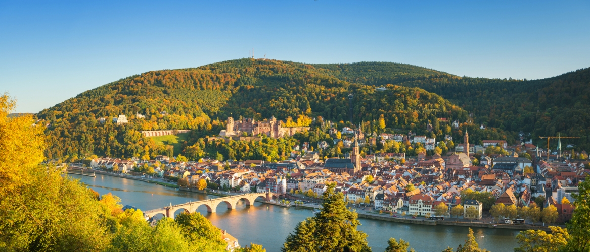 Heidelberg Panorama mit Schloss und Alter Brücke