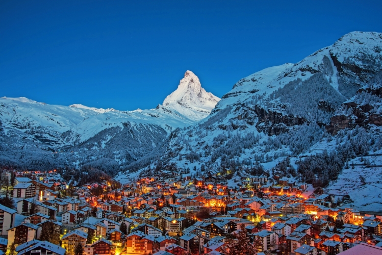 Zermatt am Fuße des Matterhorns, Schweiz